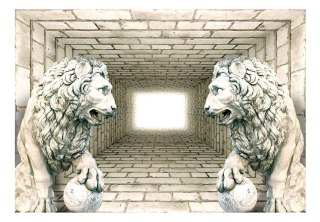 Fototapeta samoprzylepna - Lwy, Tunel 3D