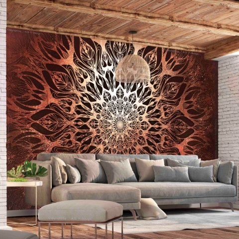 FOTOTAPETA SAMOPRZYLEPNA 3D NA ŚCIANĘ 196x140 Pajęczyna (pomarańczowy)