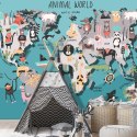 Fototapeta - Mapa ze zwierzętami