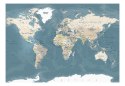 Fototapeta - Błękitna Mapa Świata