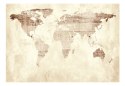 Fototapeta - Beżowa Mapa Świata