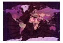 Fototapeta - Fioletowa Mapa Świata