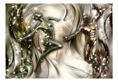 FOTOTAPETA SAMOPRZYLEPNA 3D NA ŚCIANĘ 196x140 Złote Postacie