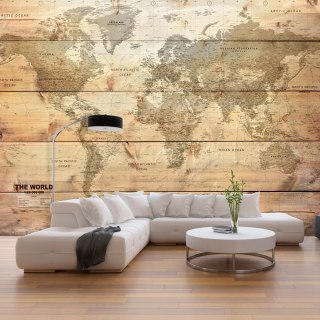 Fototapeta samoprzylepna - Mapa, Drewno