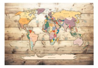 Fototapeta samoprzylepna - Mapa na Drewnie