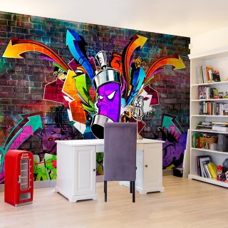 Fototapeta - Ceglany Mur Graffiti
