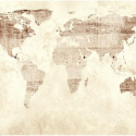 Fototapeta - Beżowa Mapa Świata