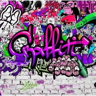 Fototapeta - Foletowe graffiti