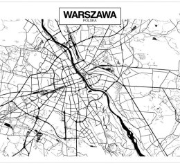Fototapeta - Mapa Warszawy, Kontur