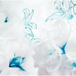 Fototapeta - Biało-Niebieskie Kwiaty