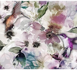 Fototapeta - Malowane Kolibry Vintage