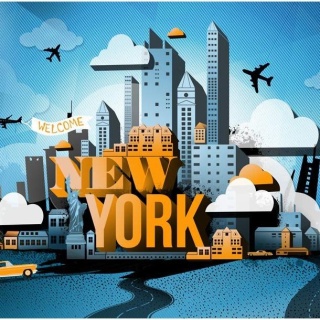 Fototapeta - New York - Napis, Miasto