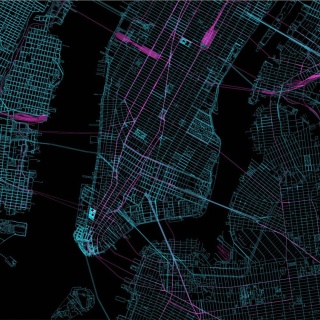 Fototapeta - Mapa Manhattanu, Ciemna