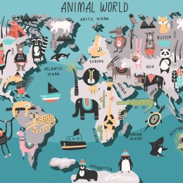 Fototapeta - Mapa ze zwierzętami