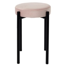 TAPICEROWANY STOŁEK, TABORET GLAMOUR, RÓŻOWY WELUR