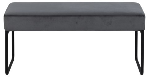 TAPICEROWANA SZARA ŁAWKA LOFT, CZARNY METAL, DO POKOJU, 95 CM TAPICEROWANA SZARA ŁAWKA LOFT, CZARNY METAL, DO POKOJU, 95 CM
