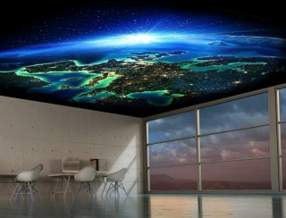 Fototapeta na sufit - Błękitna planeta, kosmos